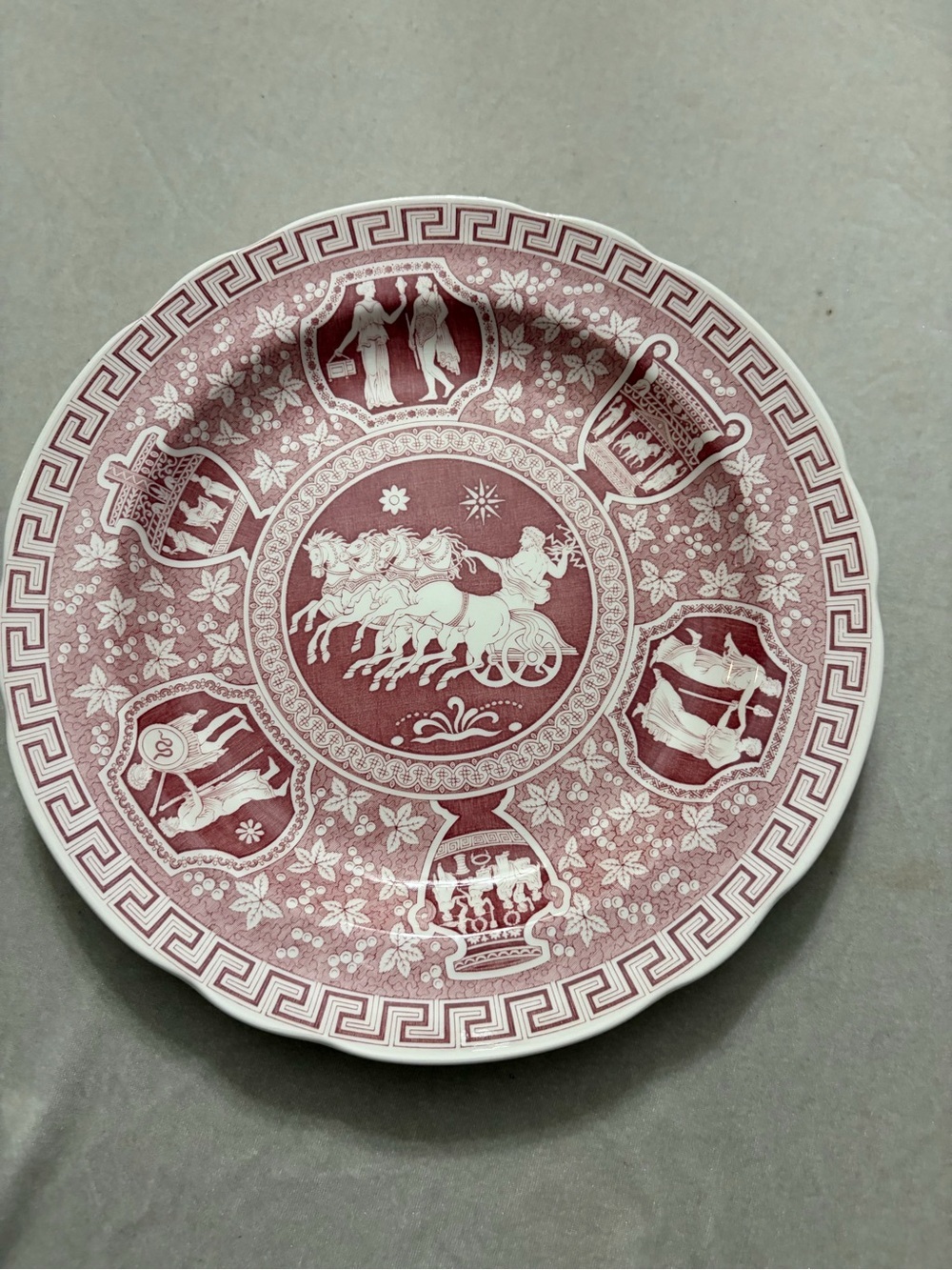Spode Red and White Classical Motif Charger Plate